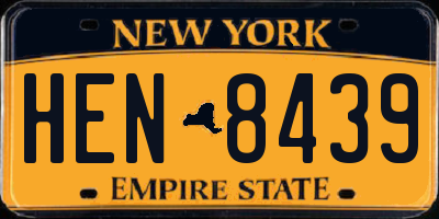 NY license plate HEN8439