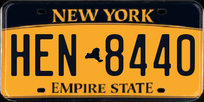 NY license plate HEN8440