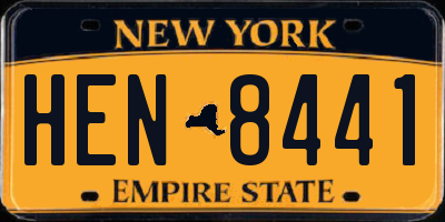 NY license plate HEN8441