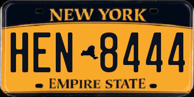 NY license plate HEN8444