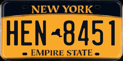 NY license plate HEN8451