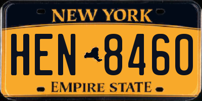 NY license plate HEN8460