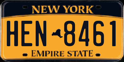 NY license plate HEN8461