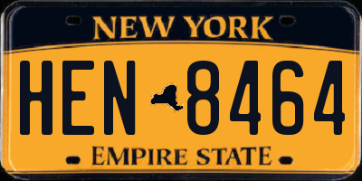 NY license plate HEN8464