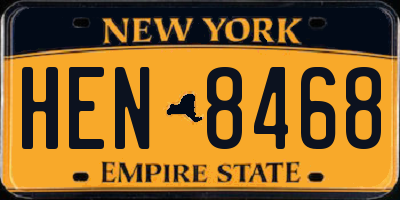 NY license plate HEN8468