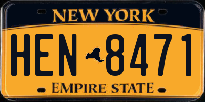 NY license plate HEN8471