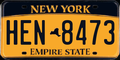 NY license plate HEN8473