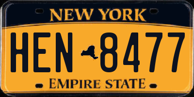 NY license plate HEN8477