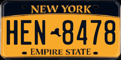 NY license plate HEN8478