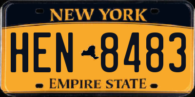 NY license plate HEN8483