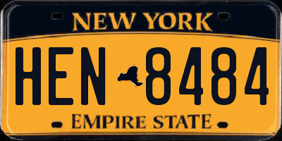 NY license plate HEN8484