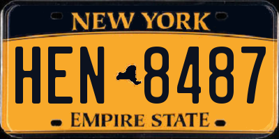 NY license plate HEN8487