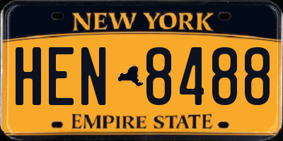 NY license plate HEN8488