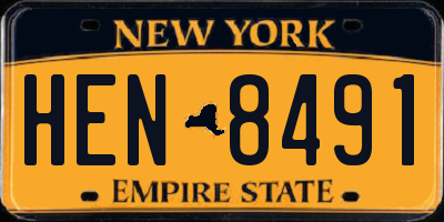 NY license plate HEN8491