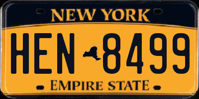 NY license plate HEN8499