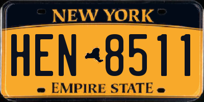 NY license plate HEN8511