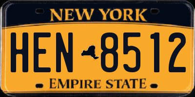 NY license plate HEN8512