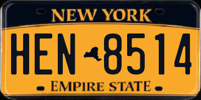 NY license plate HEN8514