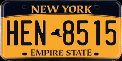 NY license plate HEN8515