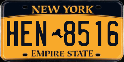 NY license plate HEN8516