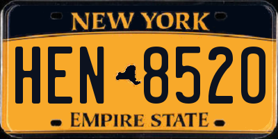 NY license plate HEN8520