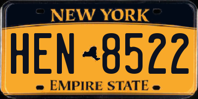 NY license plate HEN8522