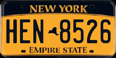NY license plate HEN8526