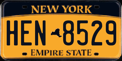 NY license plate HEN8529