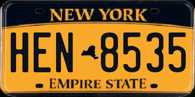 NY license plate HEN8535