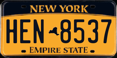 NY license plate HEN8537