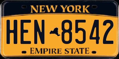 NY license plate HEN8542