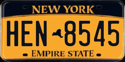 NY license plate HEN8545