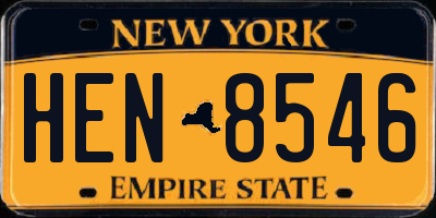 NY license plate HEN8546
