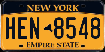 NY license plate HEN8548