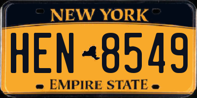 NY license plate HEN8549