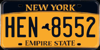 NY license plate HEN8552