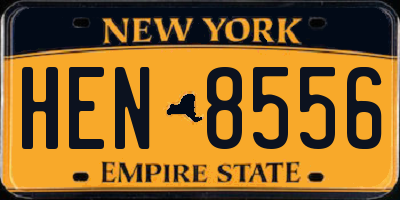 NY license plate HEN8556