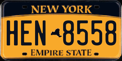 NY license plate HEN8558