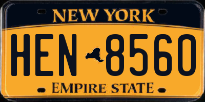 NY license plate HEN8560