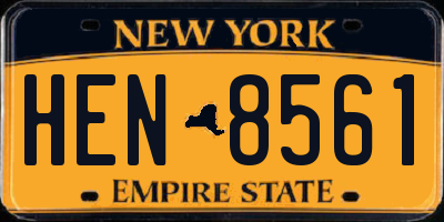NY license plate HEN8561
