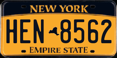 NY license plate HEN8562