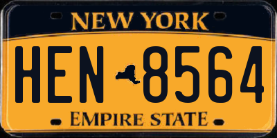 NY license plate HEN8564