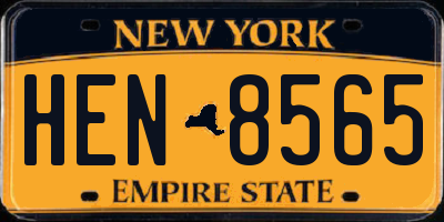 NY license plate HEN8565
