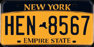 NY license plate HEN8567