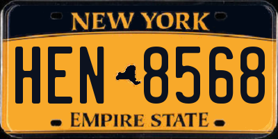 NY license plate HEN8568