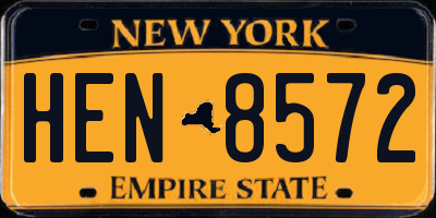 NY license plate HEN8572