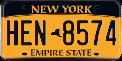 NY license plate HEN8574