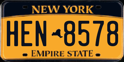 NY license plate HEN8578