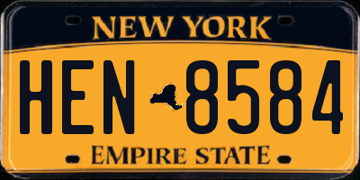 NY license plate HEN8584