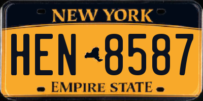 NY license plate HEN8587